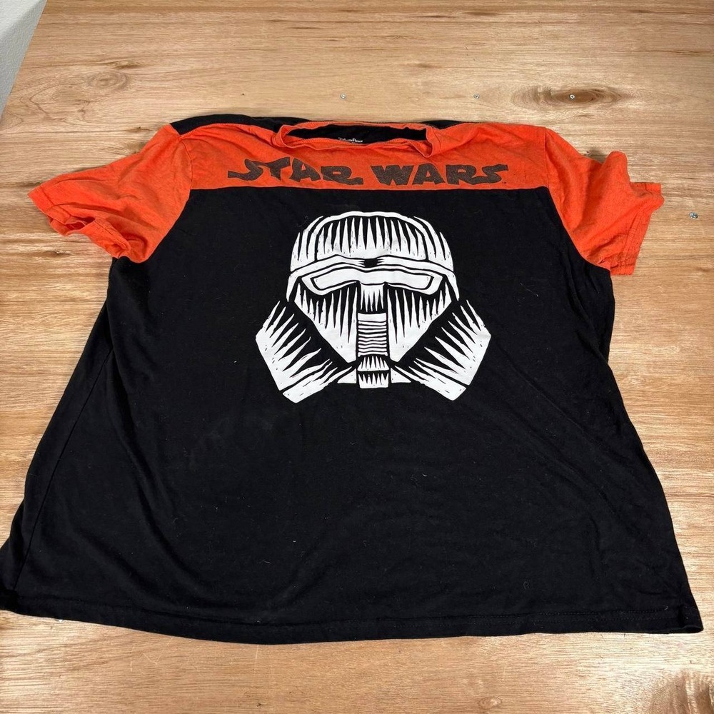 Disney‎ Parks Star Wars First Order Stormtrooper T-Shirt Mens XL Black Orange